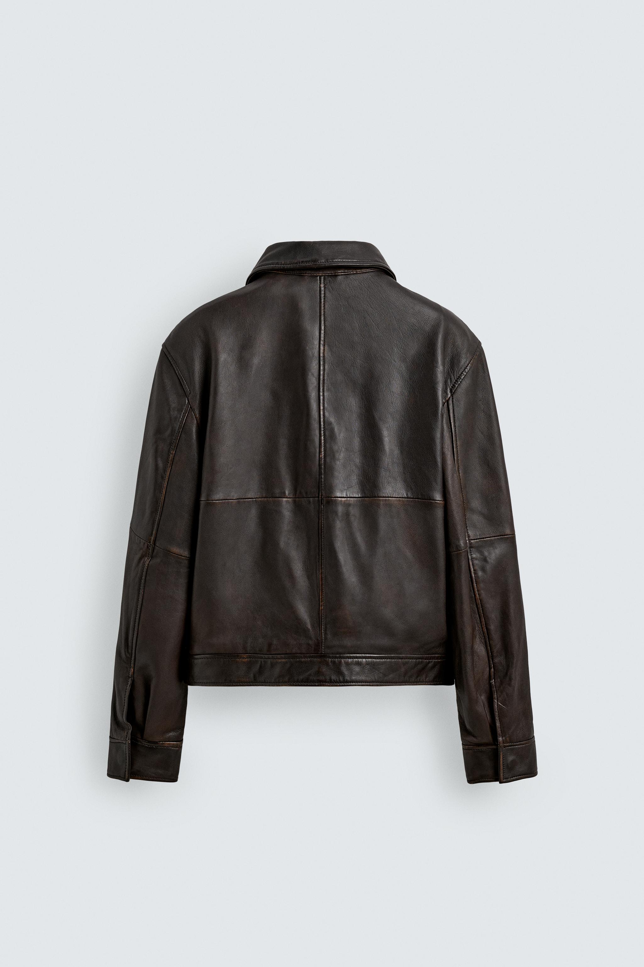 CROPPED FIT LEATHER JACKET
